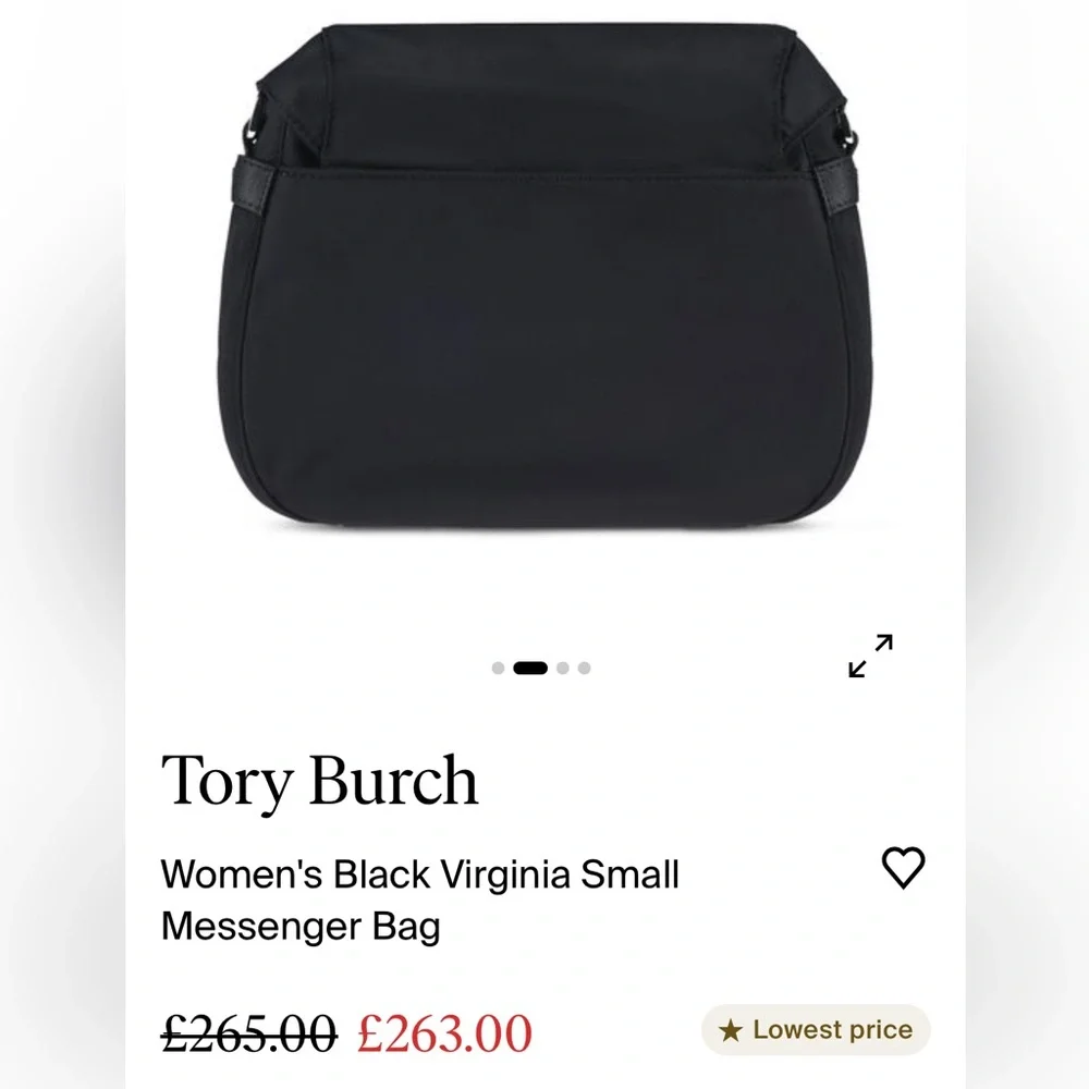 Tory Burch Black Nylon Crossbody Bag with Silver Hardware